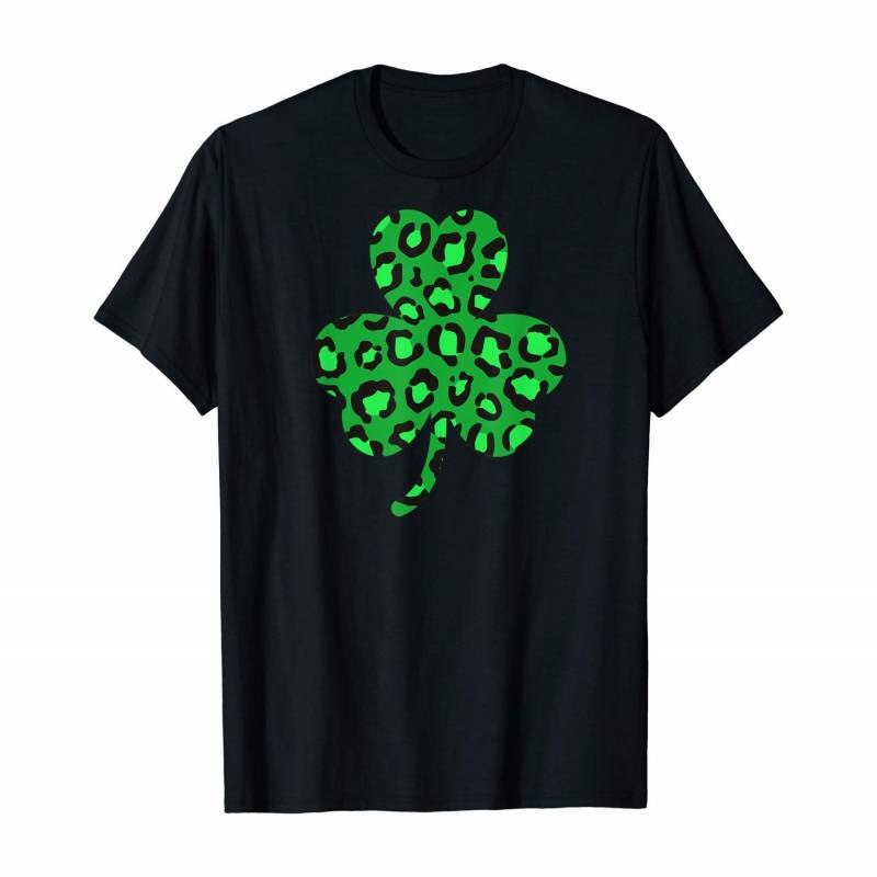 Green Shamrock Leopard Print Shirt -trendy St Patricks Day T-shirt