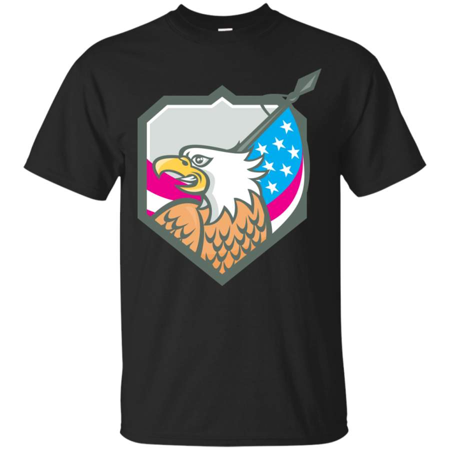 AGR American Bald Eagle Flag Spear Retro T-Shirt