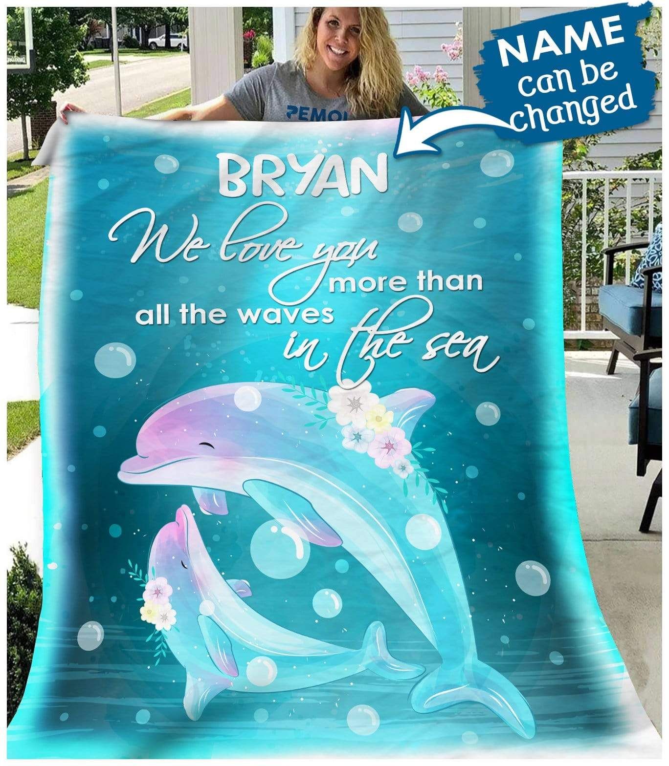 Dolphin Personalized MMC1711902 Fleece Blanket