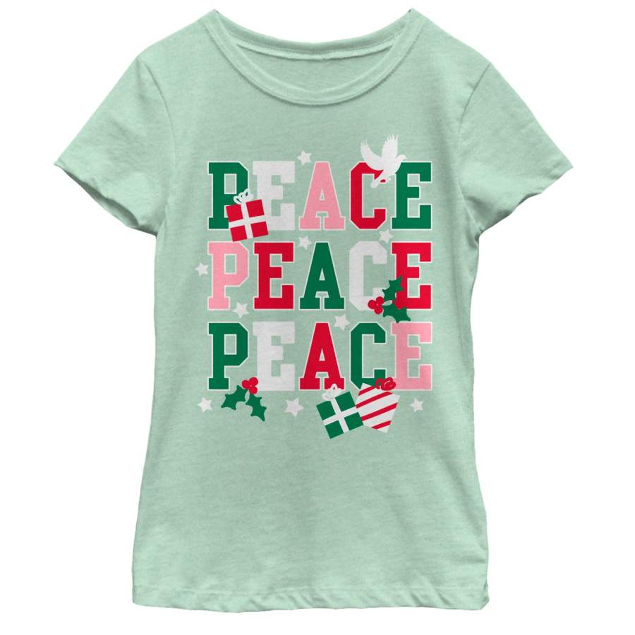 Lost Gods Girl’s Christmas Peace Gift  T Shirt