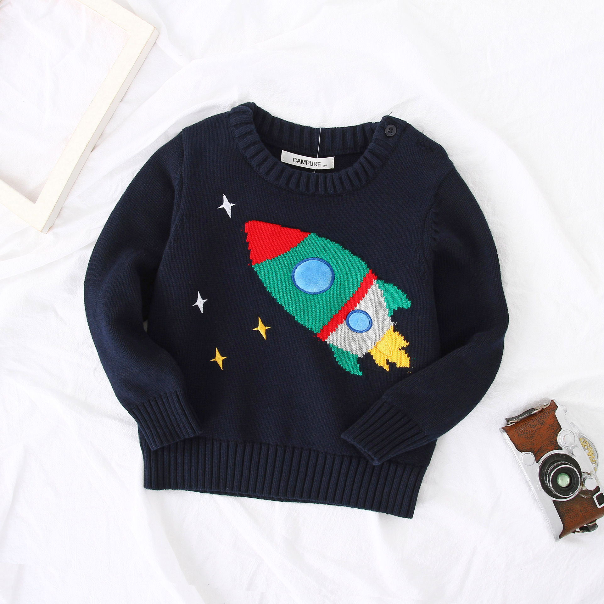 Autumn Winter Christmas Kids Sweaters Boys Girls Clothes Santa Claus Long Sleeve Knit Pullover Tops Children Cotton Clothing alx