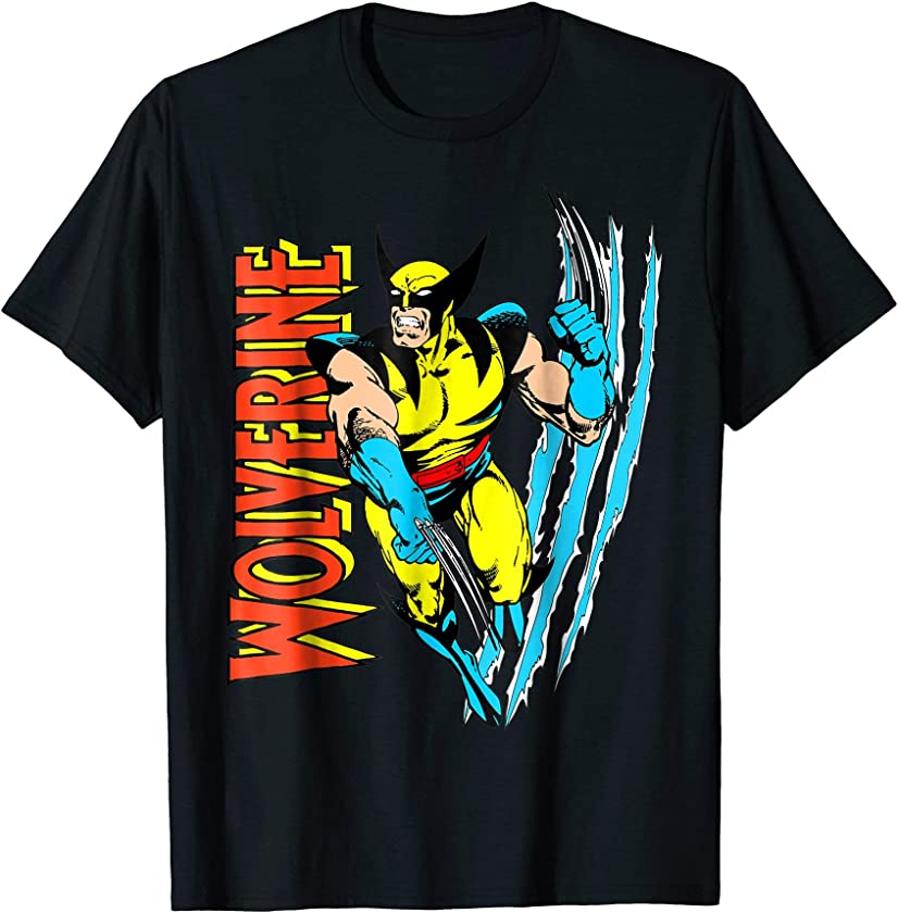 X-Men Wolverine Vintage Claw Slice Graphic T-Shirt