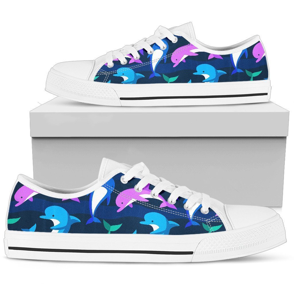 Dolphin Baby Low Top Personalized Shoes Custom Name, Text For Women, Men