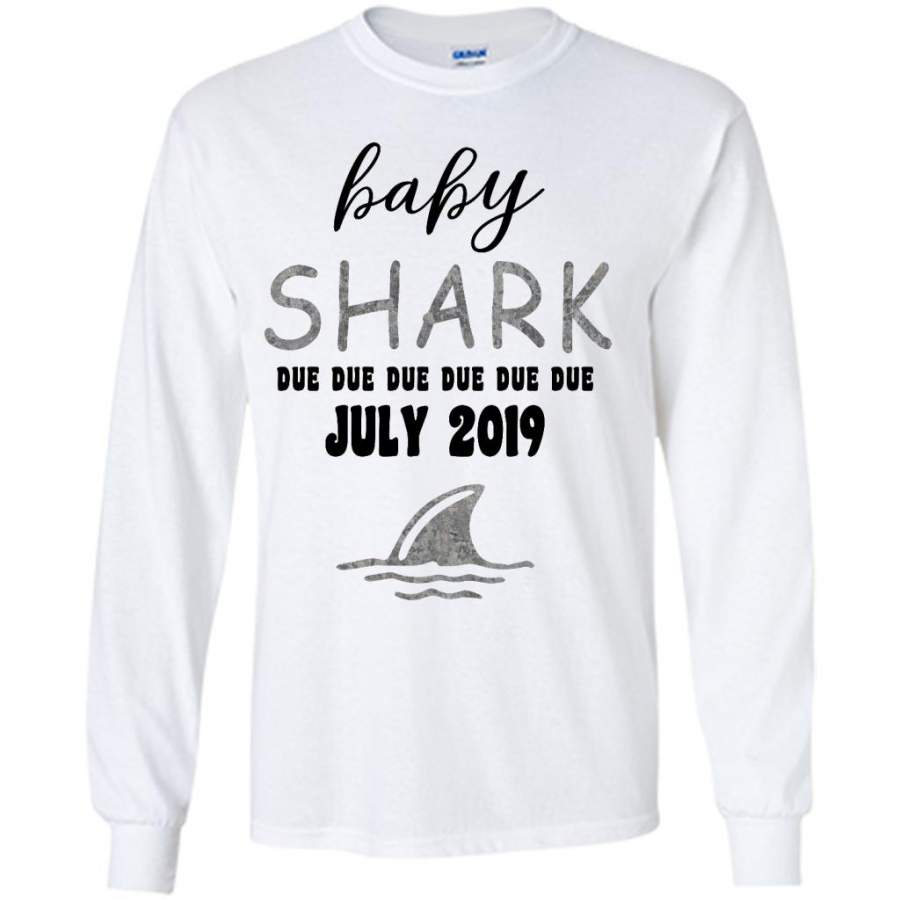 Baby Shark Due Due Due Due July 2019, Birthday Gift – Gildan Long Sleeve Shirt