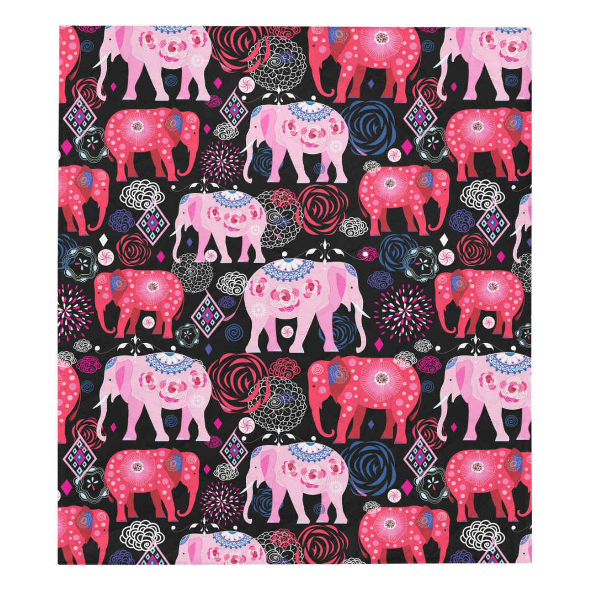 Pink Elephant Pattern Premium Quilt