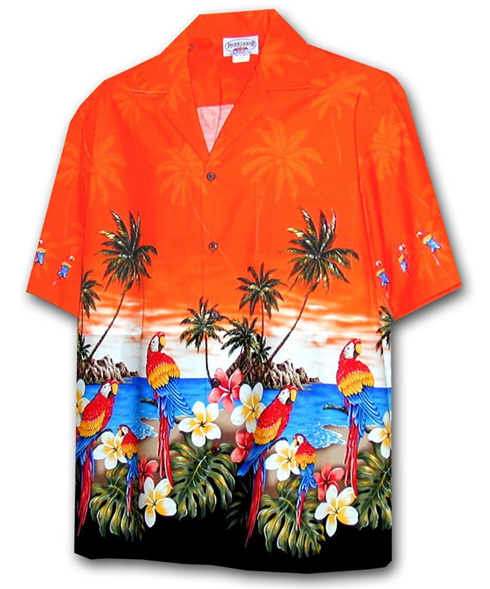 Macaw Madness Orange Hawaii Shirt Ha38489