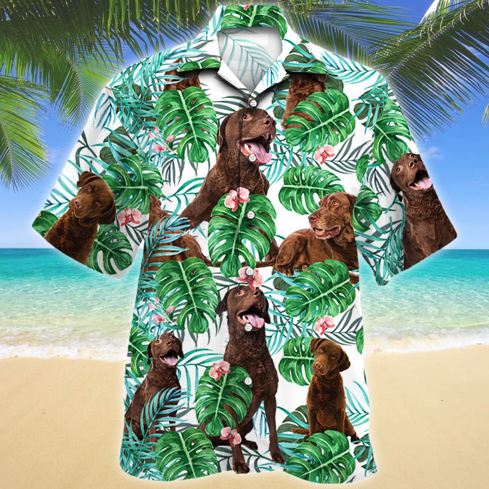 Chesapeake Bay Retriever Dog Tropical Plant Hawaiian Shirt Ha78253