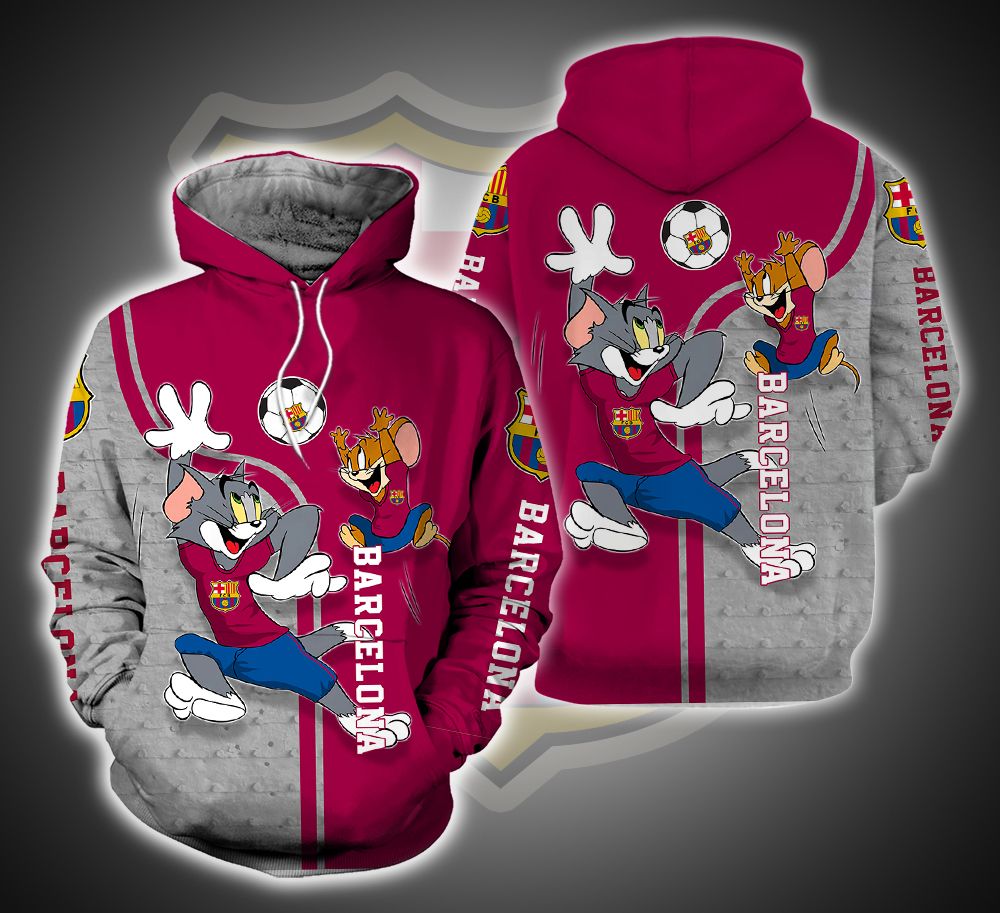 Barcelona Ft. Tom and Jerry 3D Printed Hoodie