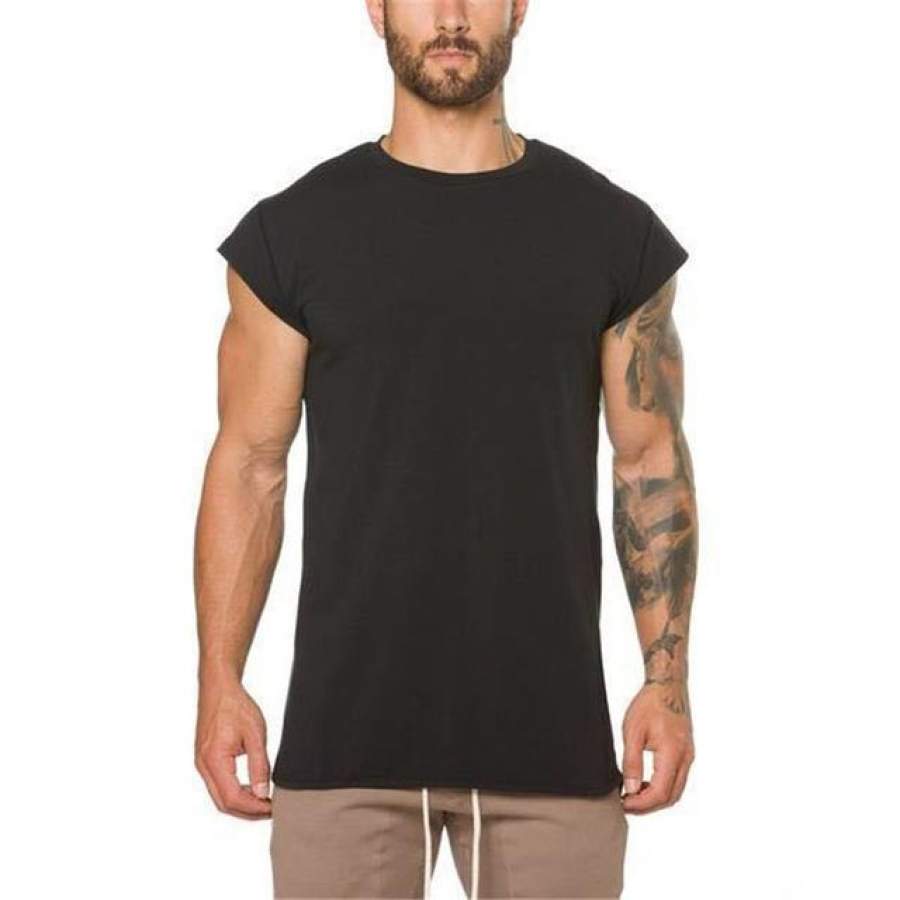 T shirt Men Cotton Shirt Summer 2018 New Fashion Short Sleeve GYMS Tops For Male Fitness Clothing