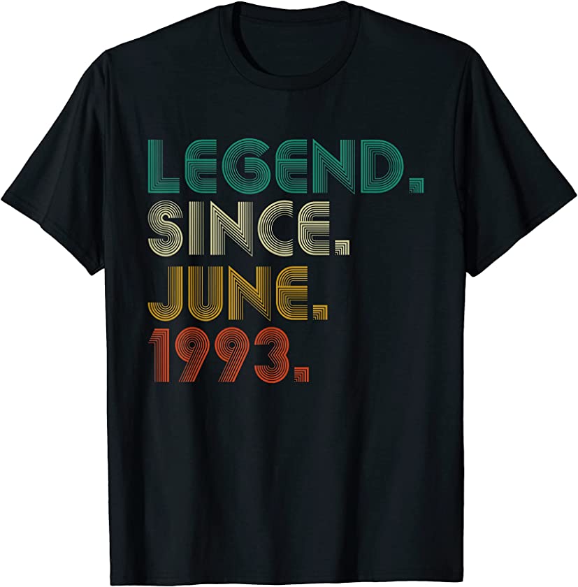 Vintage Legend Since June 1993 28th Birthday 28 Years Old T-Shirt