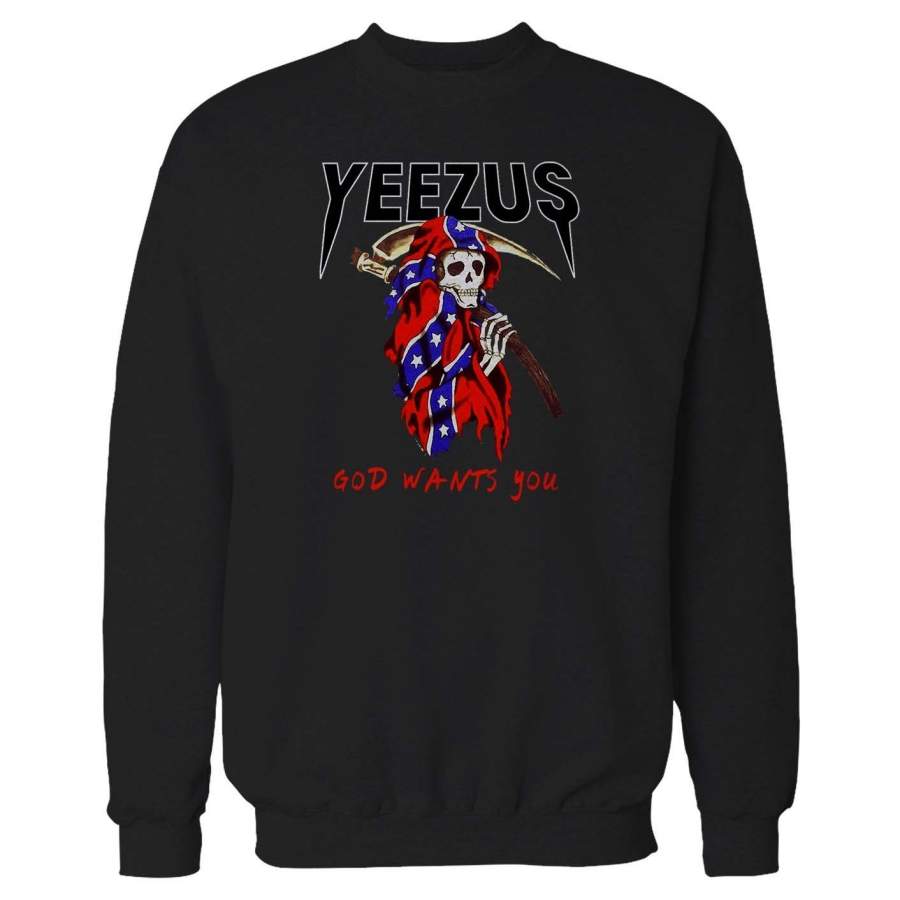 Yeezus Grim Reaper God Wants You Skull Poster Kanye West Sweatshirt