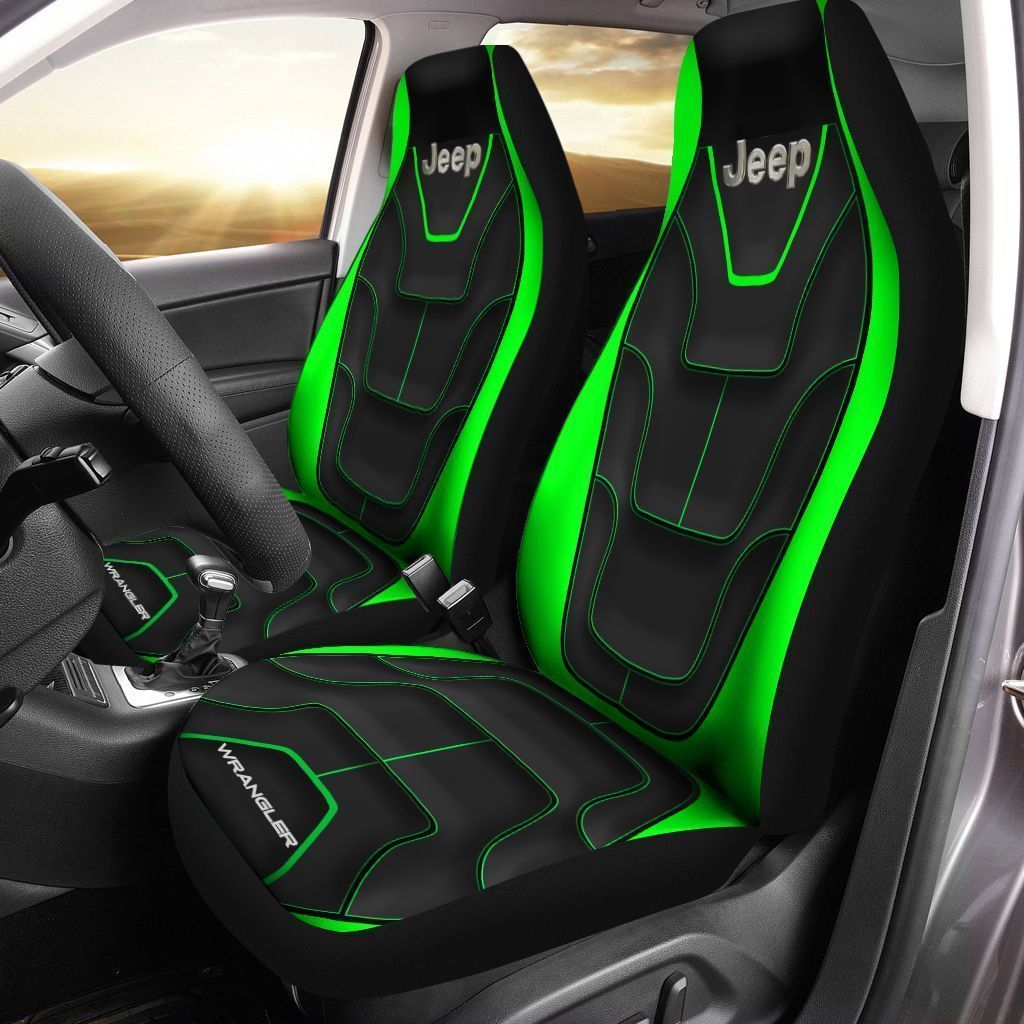 Jeep Wrangler Tnt-Hl Car Seat Cover (Set Of 2) Ver 1 (Green)