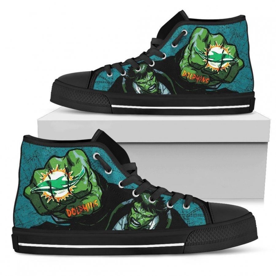 Hulk Punch Miami Dolphins High Top Shoes