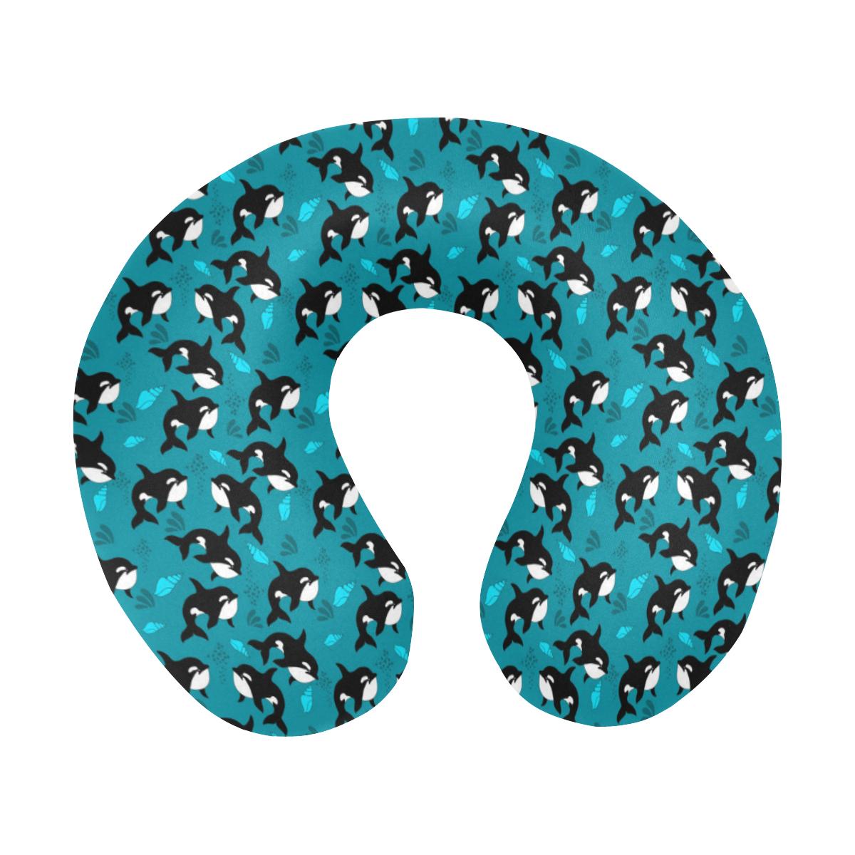 Whale Sea Design Themed Print U-Shaped Travel Neck Pillow