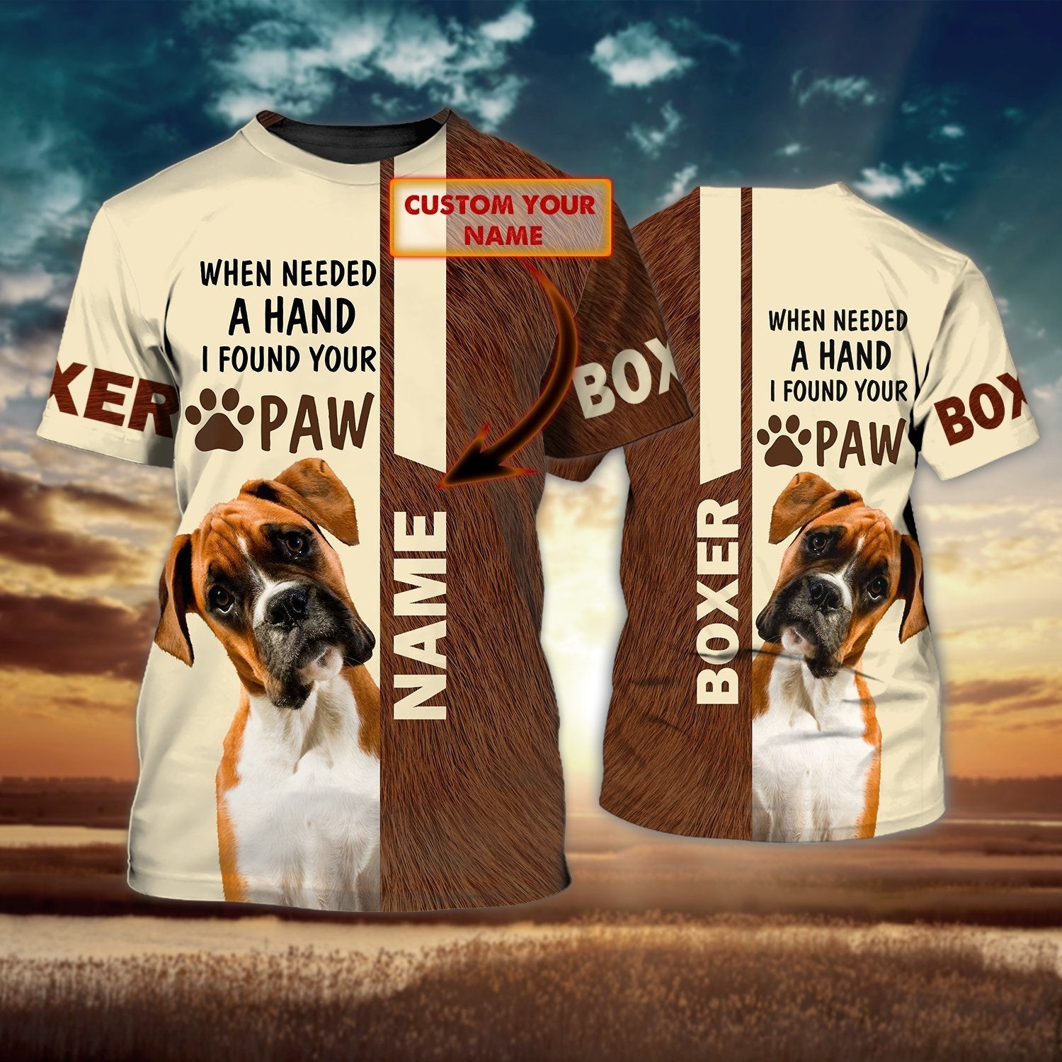 Custom Boxer 3D Shirt Men Women, Dog Tee Shirts