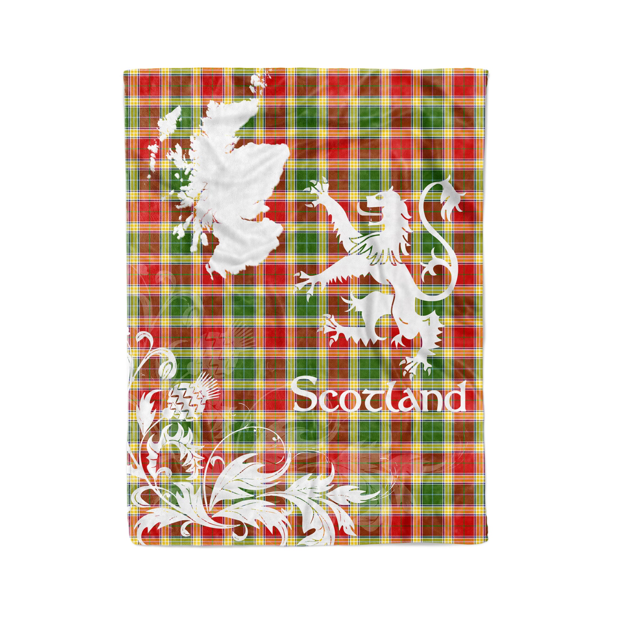 Tartan Plaid Fleece Blanket Tartan Blanket Thistle And Lion Scottish Clan Gibson Plaid Blanket