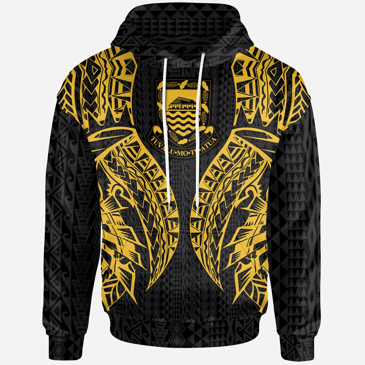 Tuvalu Hoodie – Polynesian Lion Head Gold Style – BN39