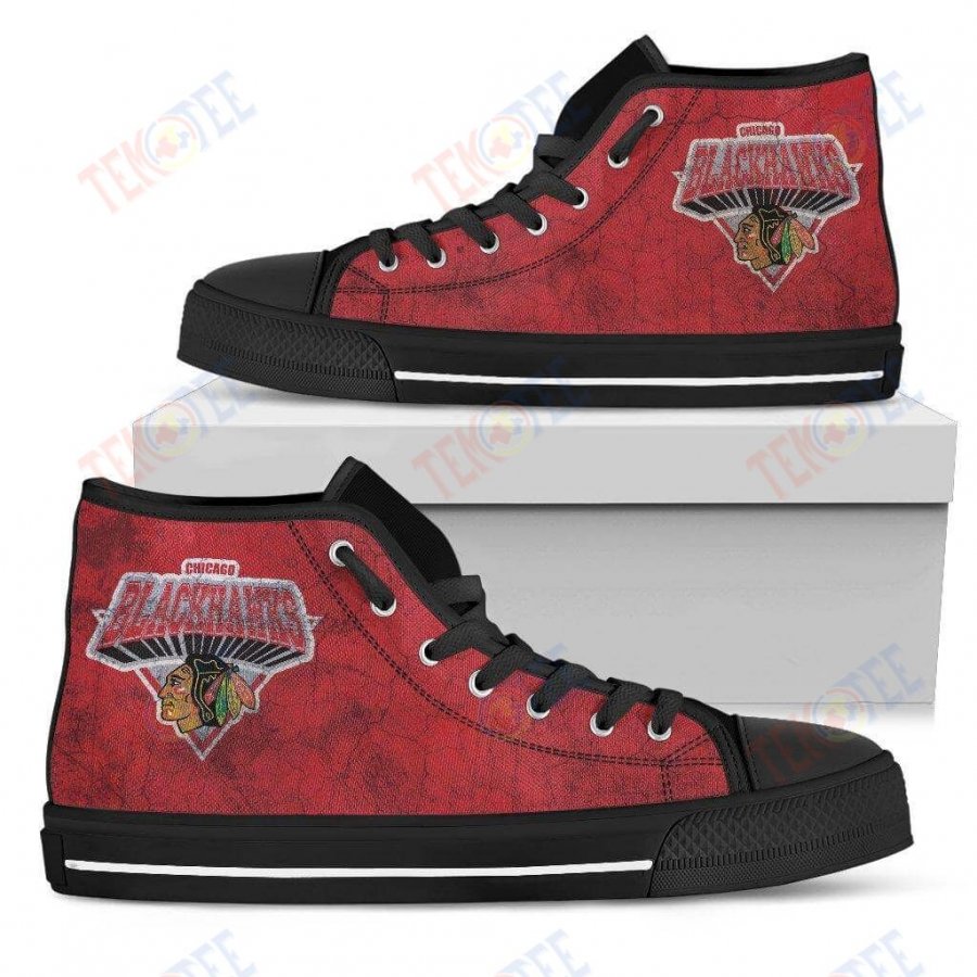 Mens Womens Chicago Blackhawks High Top Shoes 3D Simple Logo Shoes TMT884