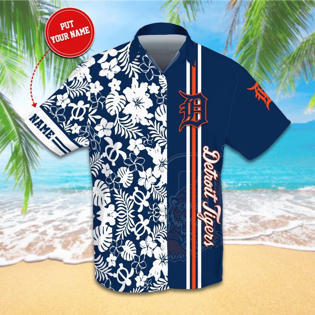 Personalized Detroit Tigers Hawaiian Shirts Short Beach