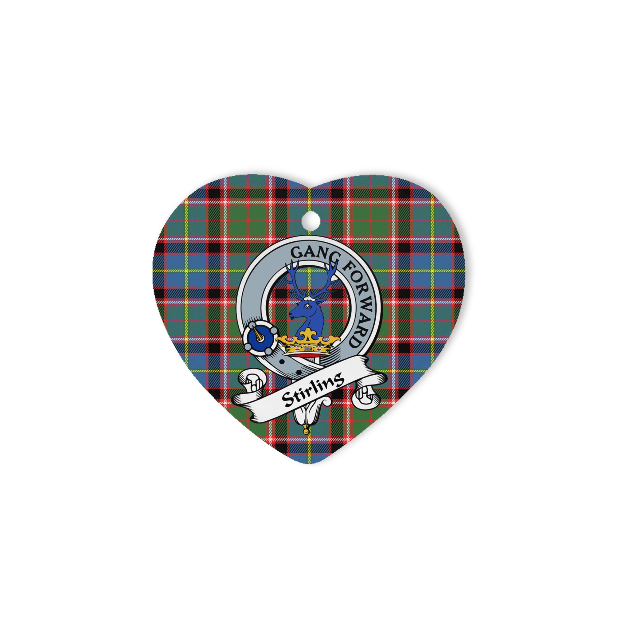 Stirling Of Cadder Scottish Clan Badge Plaid Ornament Gift. Christmas Tree Ornament Stirling Of Cadder Clan Tartan Ornament Great Christmas Ornaments Gift Heart Ornament