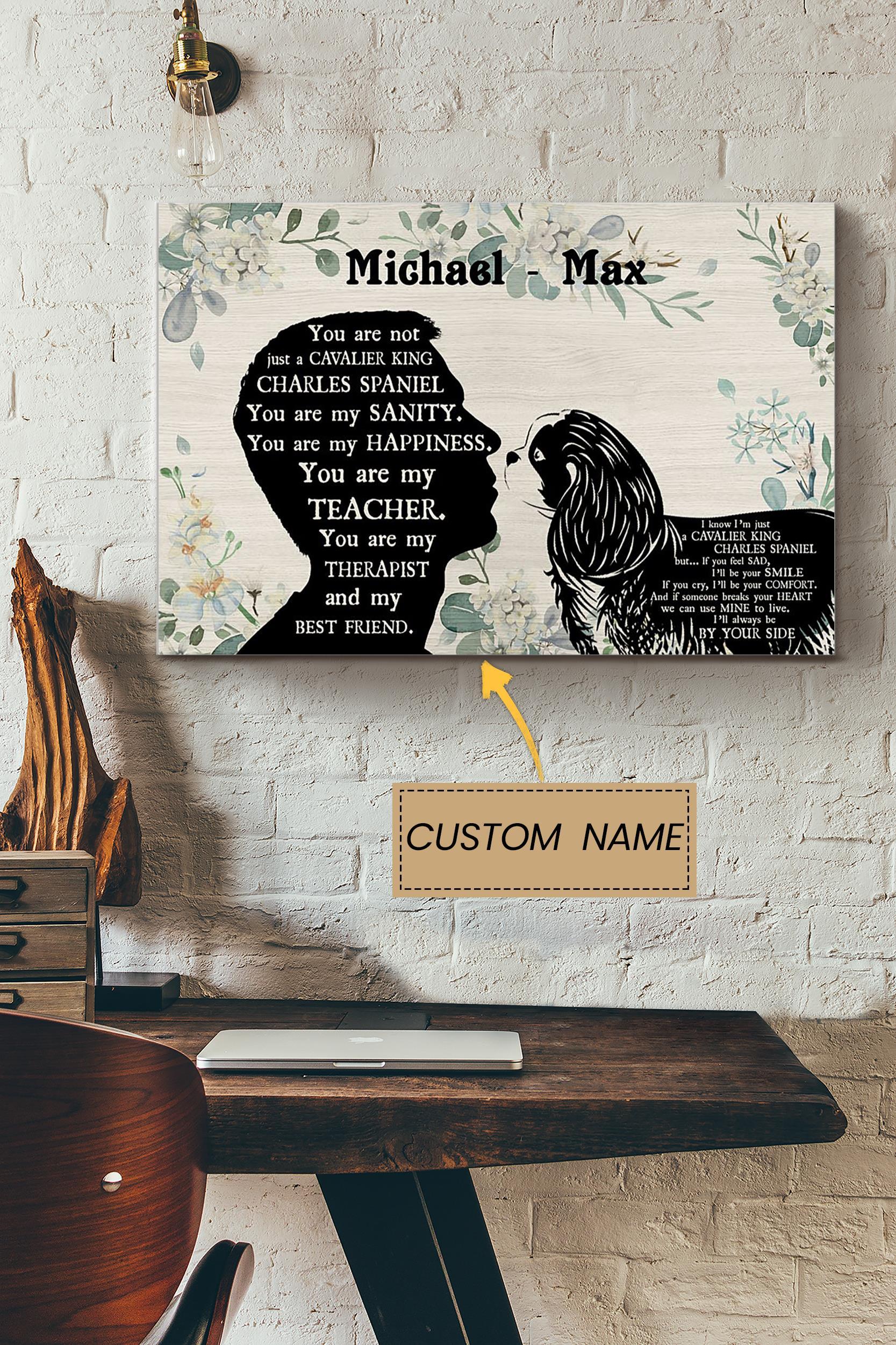 Cavalier King Charles Boy Therapist Best Friend Personalized Poster – Animal Wall Art – Gift For Dog Lover Dog Foster Puppy Fan Poster