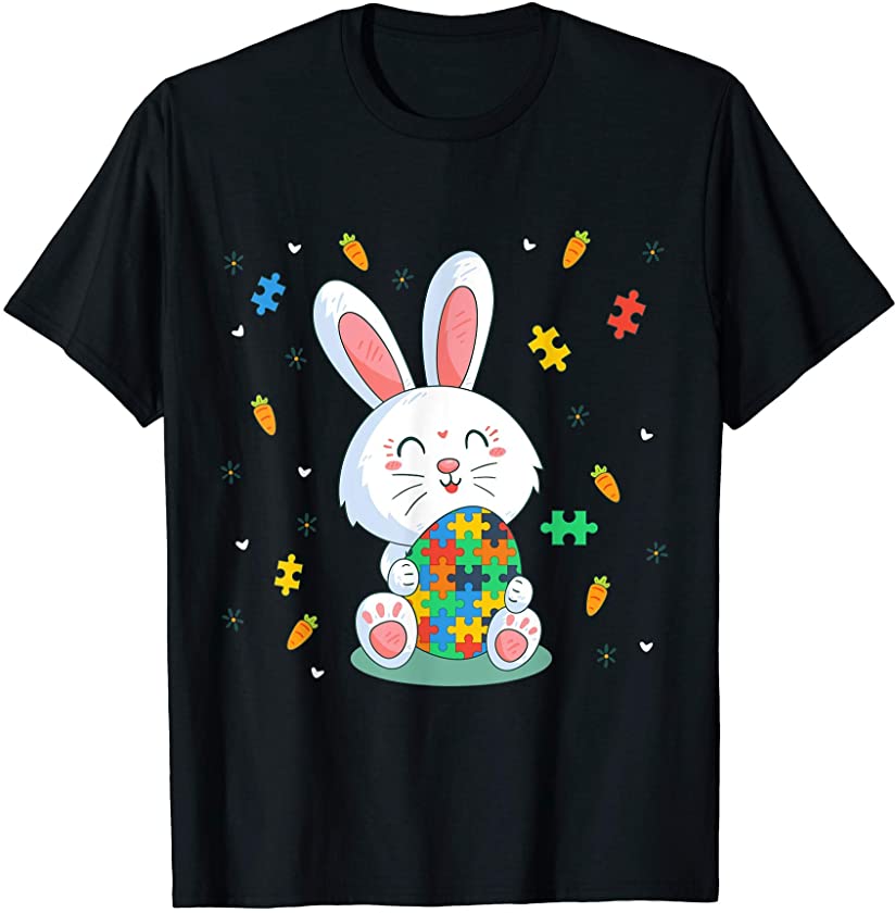 Puzzle Easter Bunny Eggs Funny Cute Kids T-Shirt