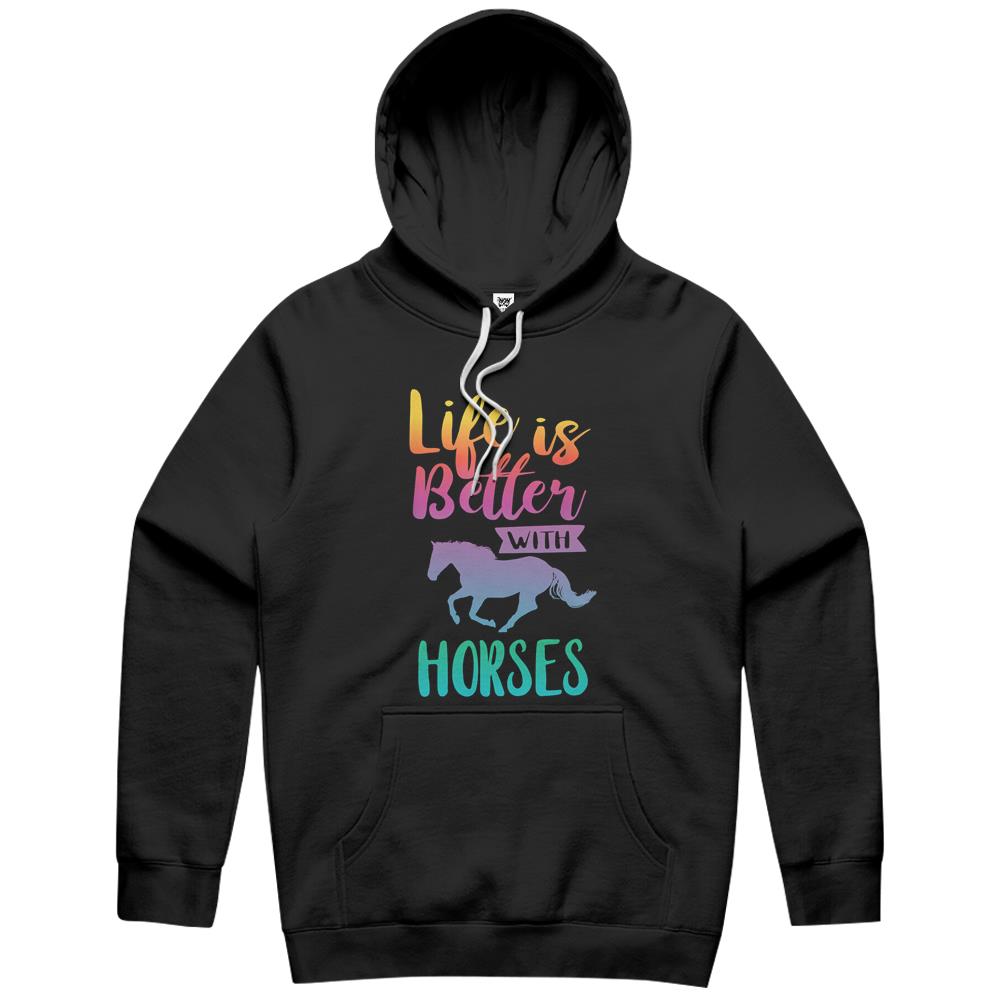 Cute Life Is Better With Horses Horseback Riding Hoodie