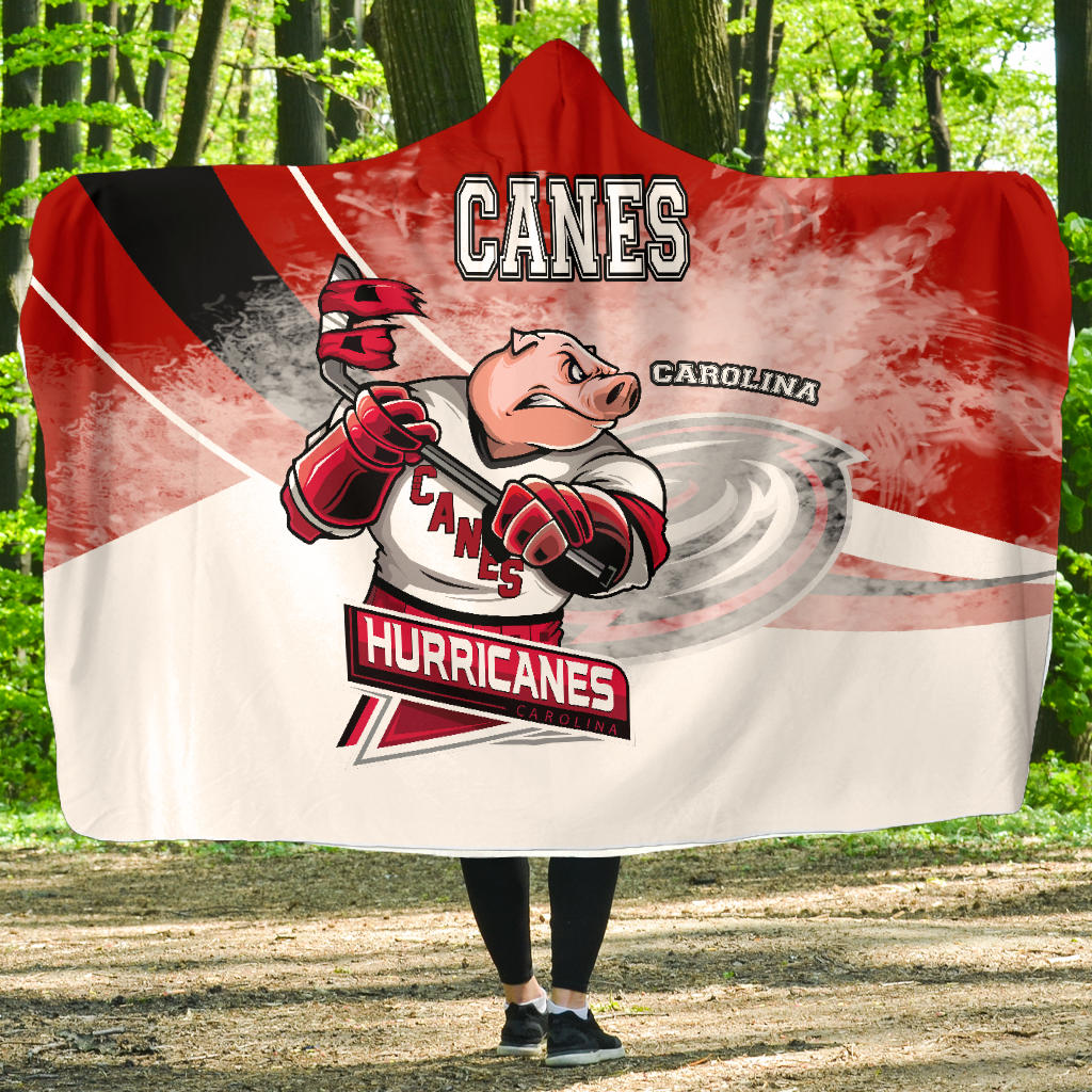 Carolina Hurricanes Hockey Hooded Blanket – Mascot Angry Style A21