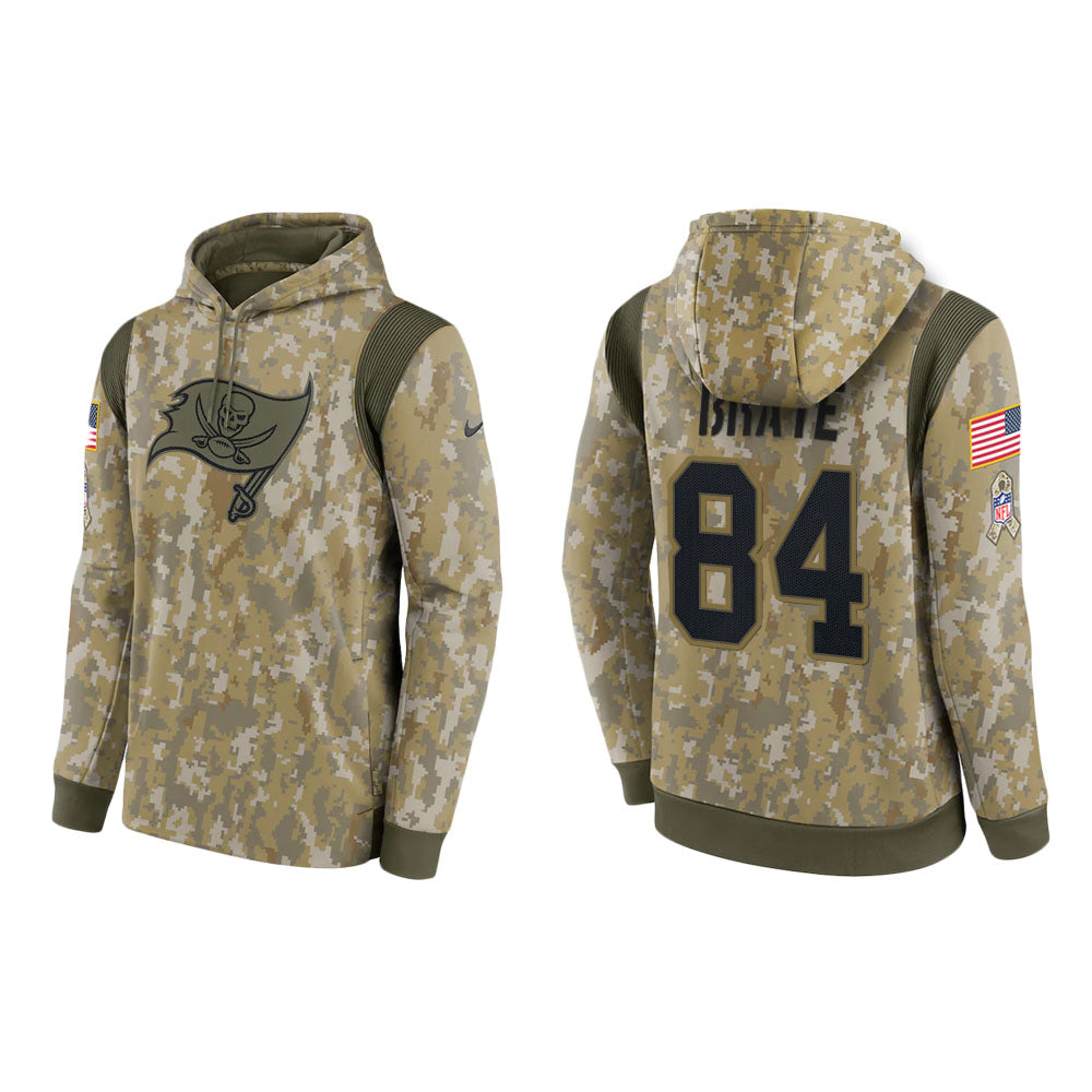 Cameron Brate Tampa Bay Buccaneers Camo 2021 Salute To Service Veterans Day Therma Pullover Hoodie