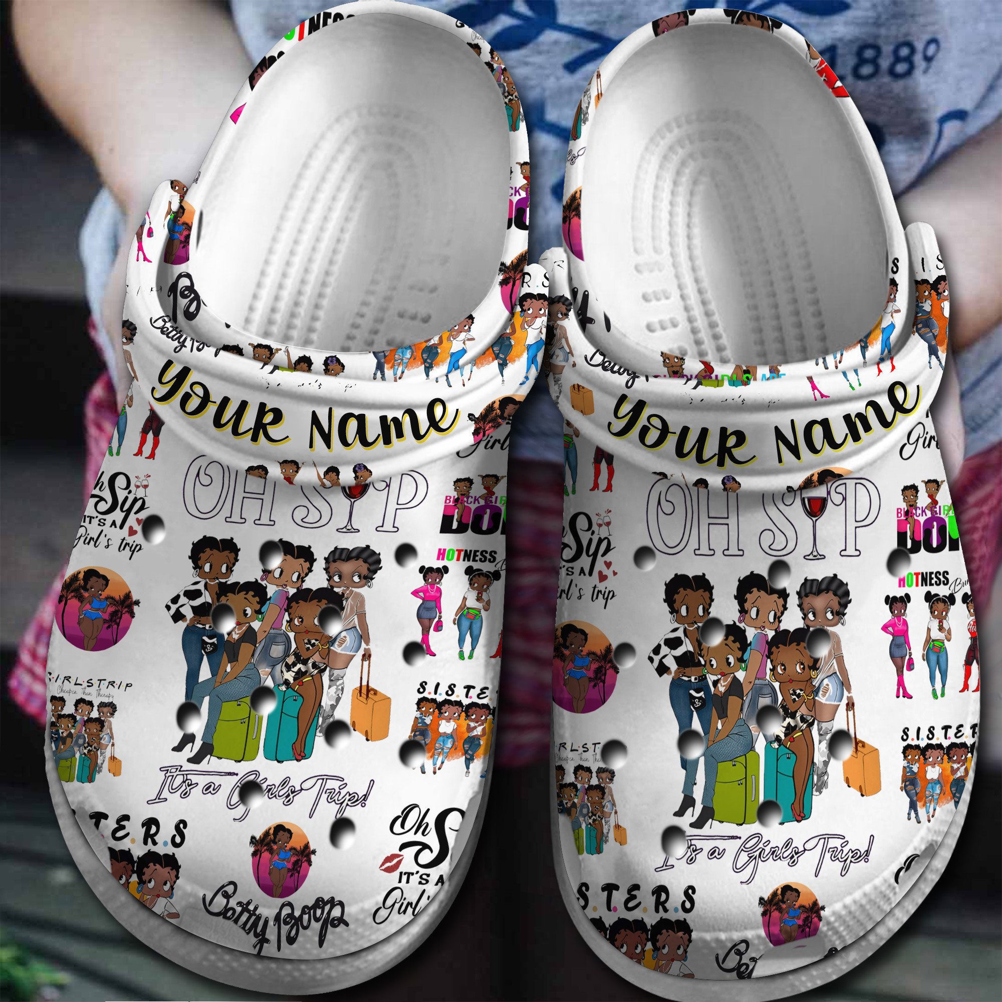 Betty Boop Cartoon Crocs Crocband Clogs Shoes Comfortable For Men Women and Kids