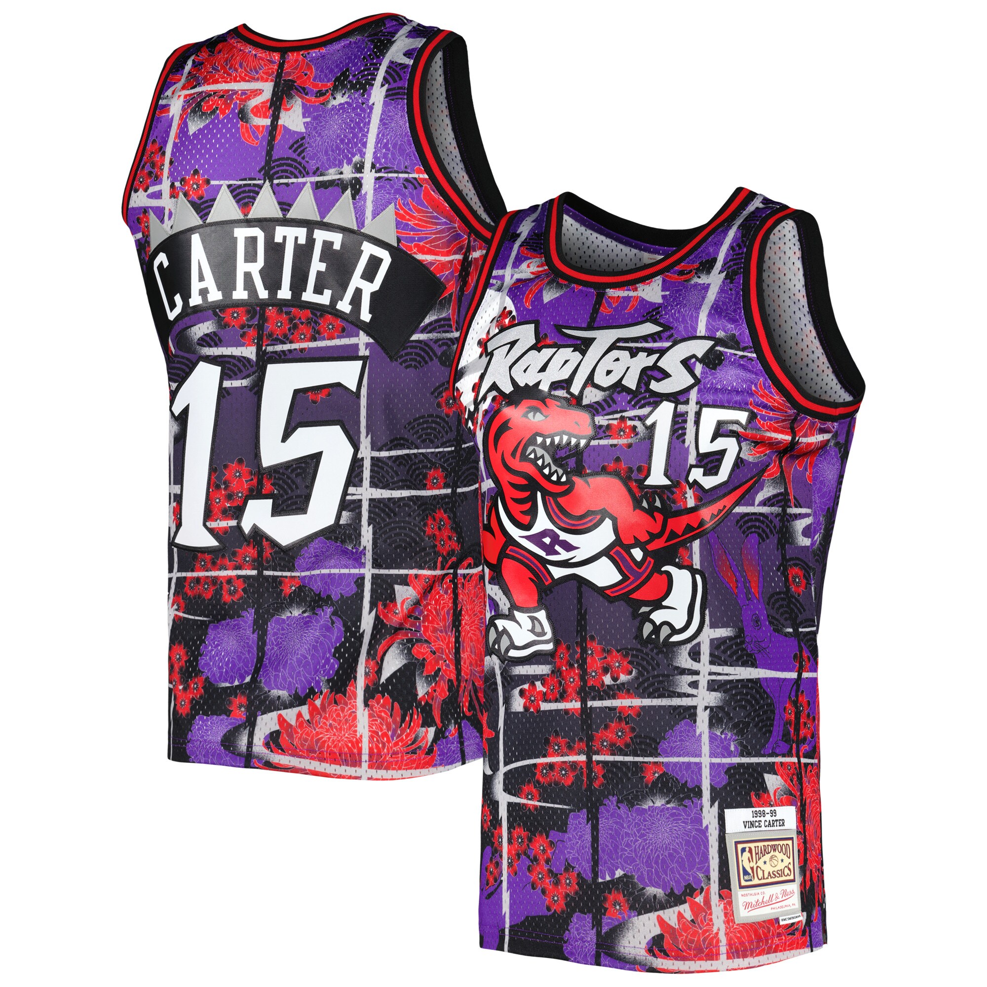 Men's Mitchell & Ness Vince Carter Purple Toronto Raptors Hardwood Classics Lunar New Year Swingman Jersey