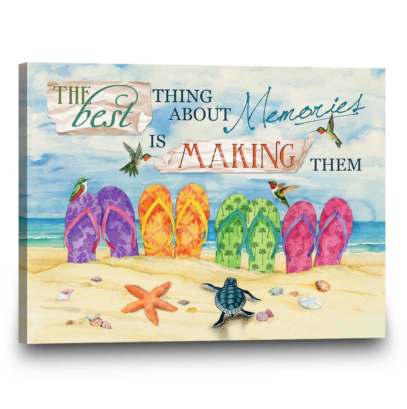 The Best Thing About Memories Is Making Them Coastal Premium Wall Art Canvas