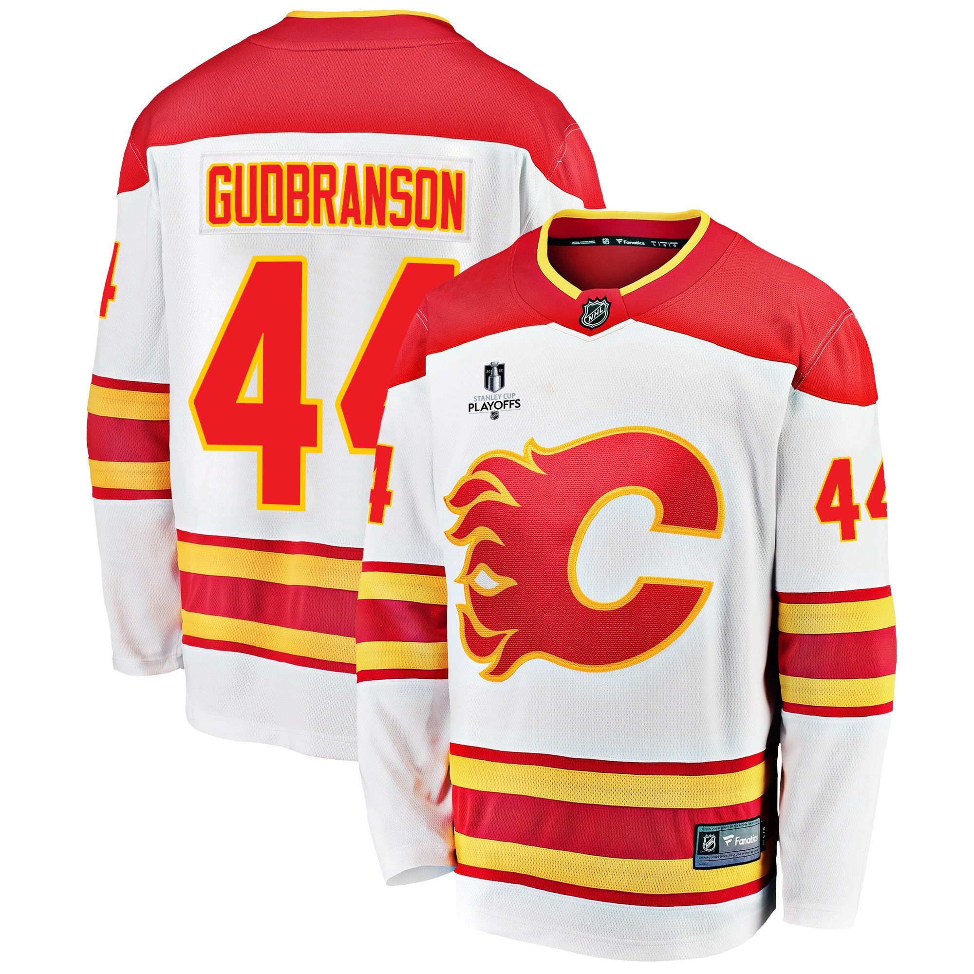 Calgary Flames Erik Gudbranson 44 Away 2022 Stanley Cup Playoffs Breakaway Men Jersey – White