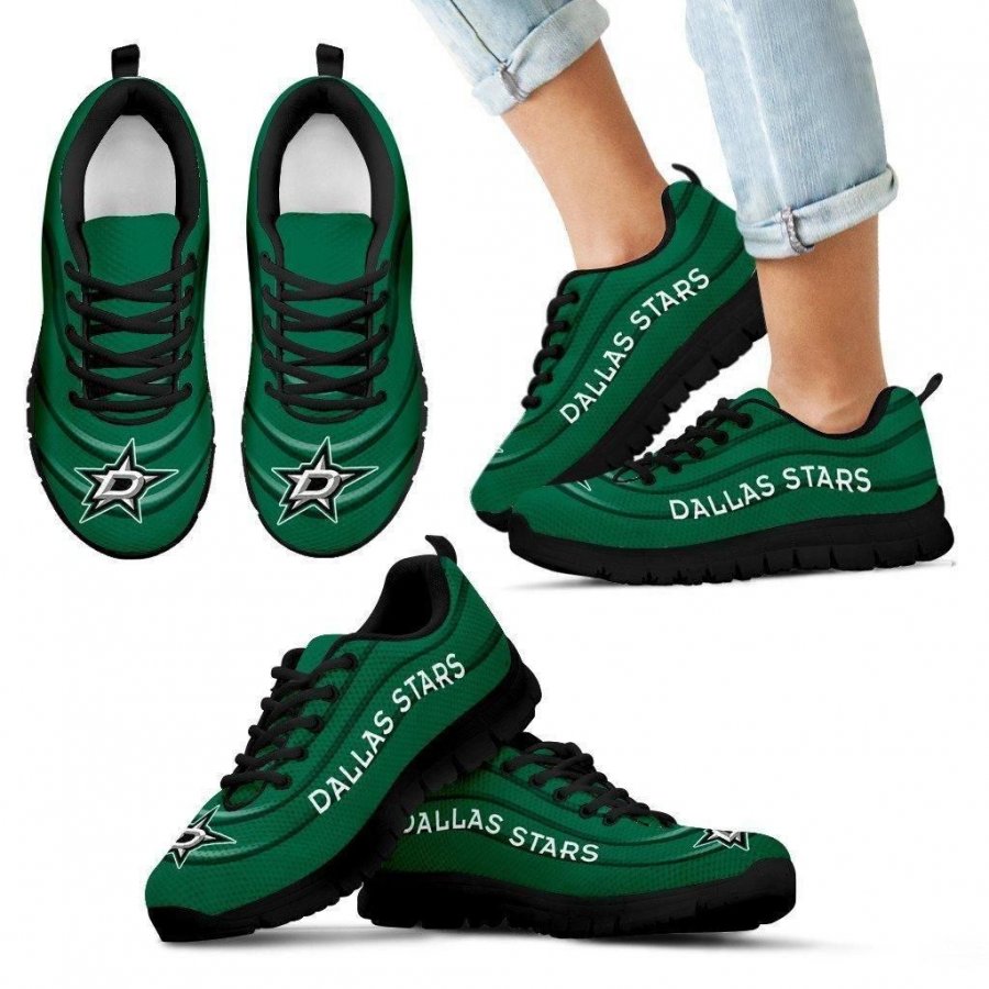 Wave Red Floating Pattern Dallas Stars Sneakers #872