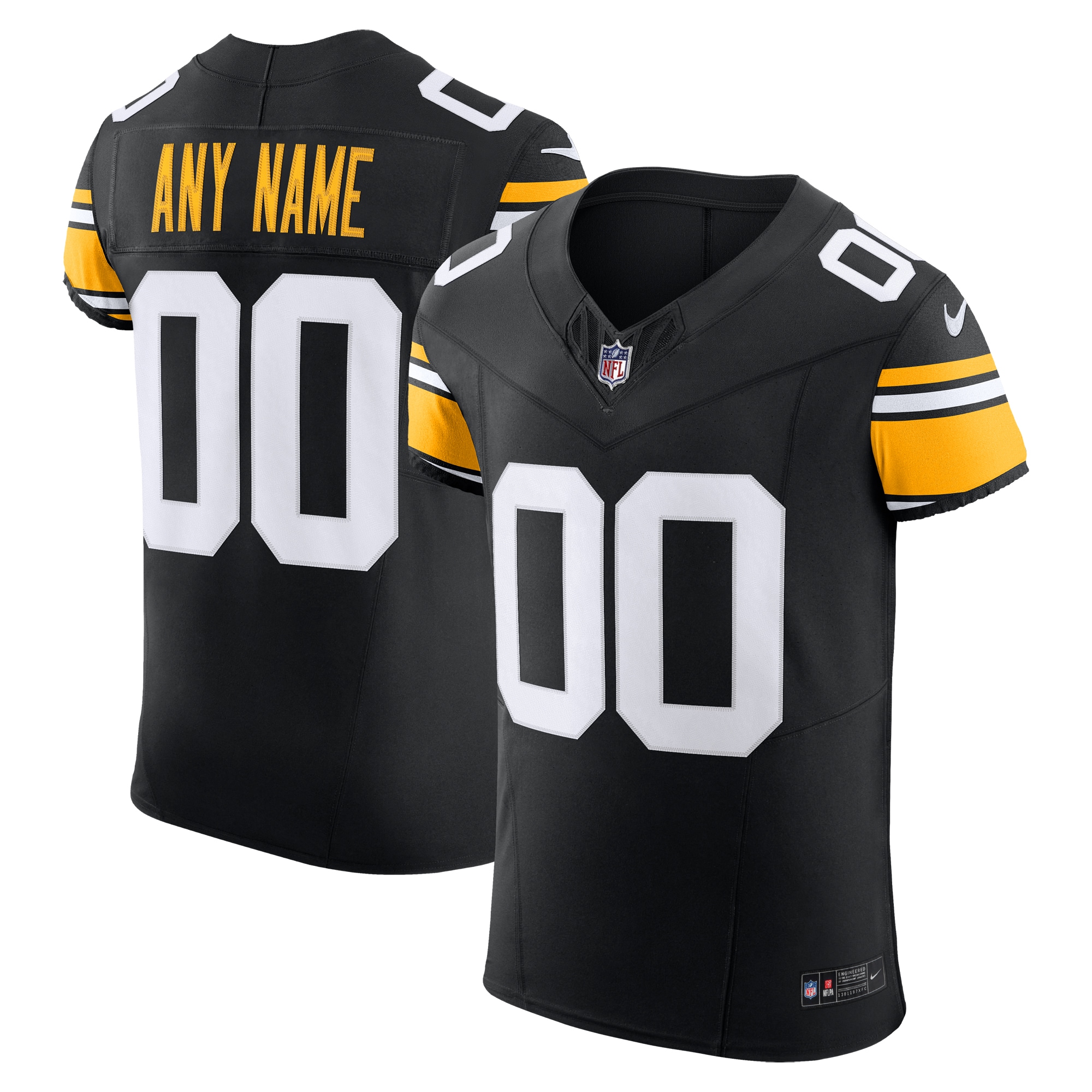 Pittsburgh Steelers Vapor F.U.S.E. Elite Custom Jersey – Black