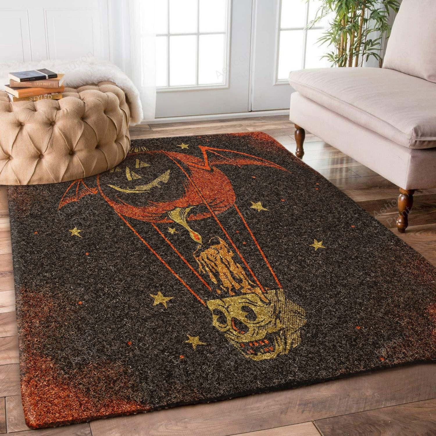 Halloween Candle Skull Painting Area Rug Carpet Vintage Home Decor Gift Idea Carpet 2