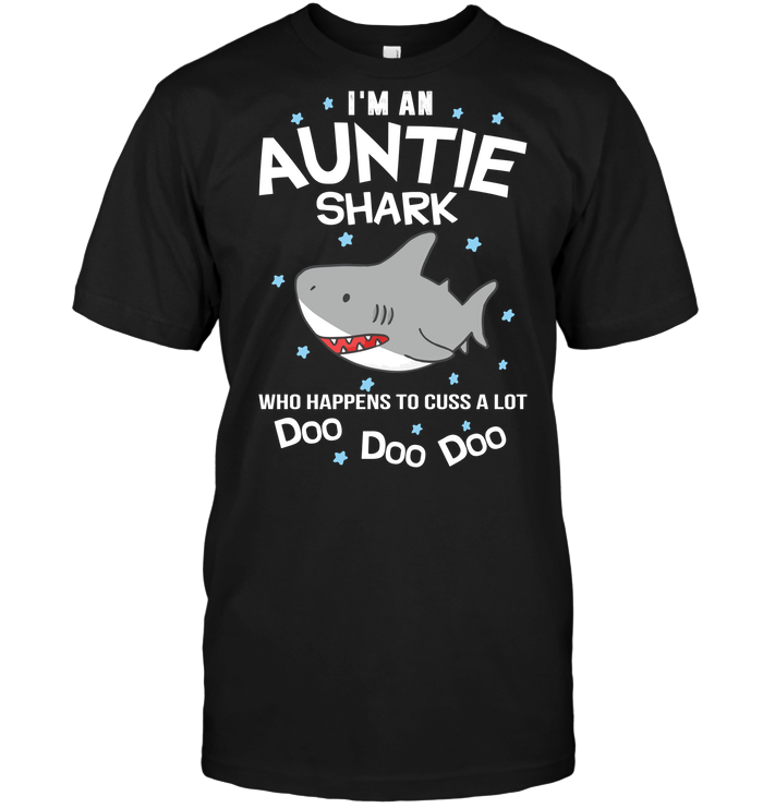 Auntie Shark Black T-Shirt