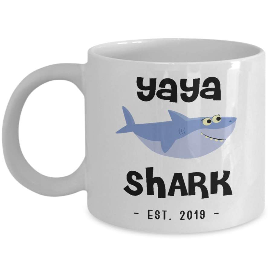 Yaya Shark Mug New Yaya Est 2019 Do Do Do Expecting Yayas Pregnancy Reveal Announcement Gifts Coffee Cup