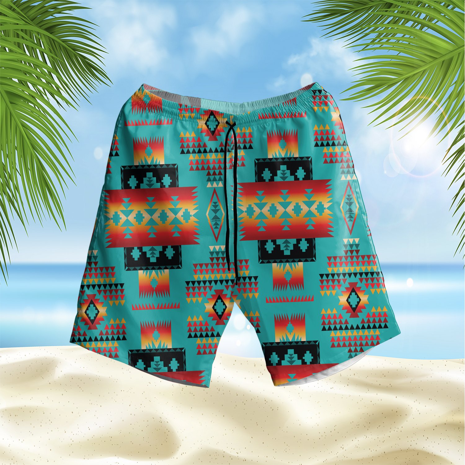 Blues Pattern Hawaii Shorts Ha95211