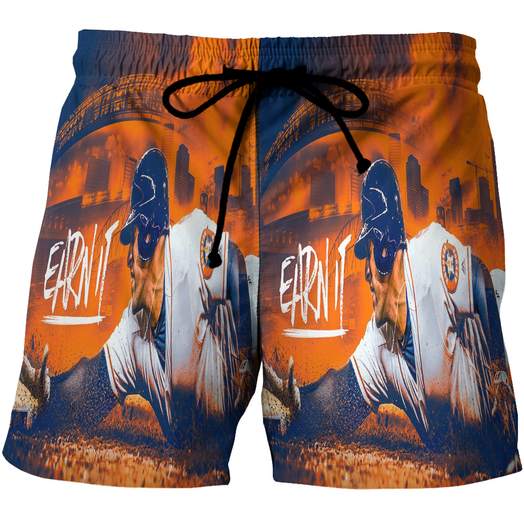 Houston Astros Earn It 3D All Over Print Summer Beach Hawaiian Short