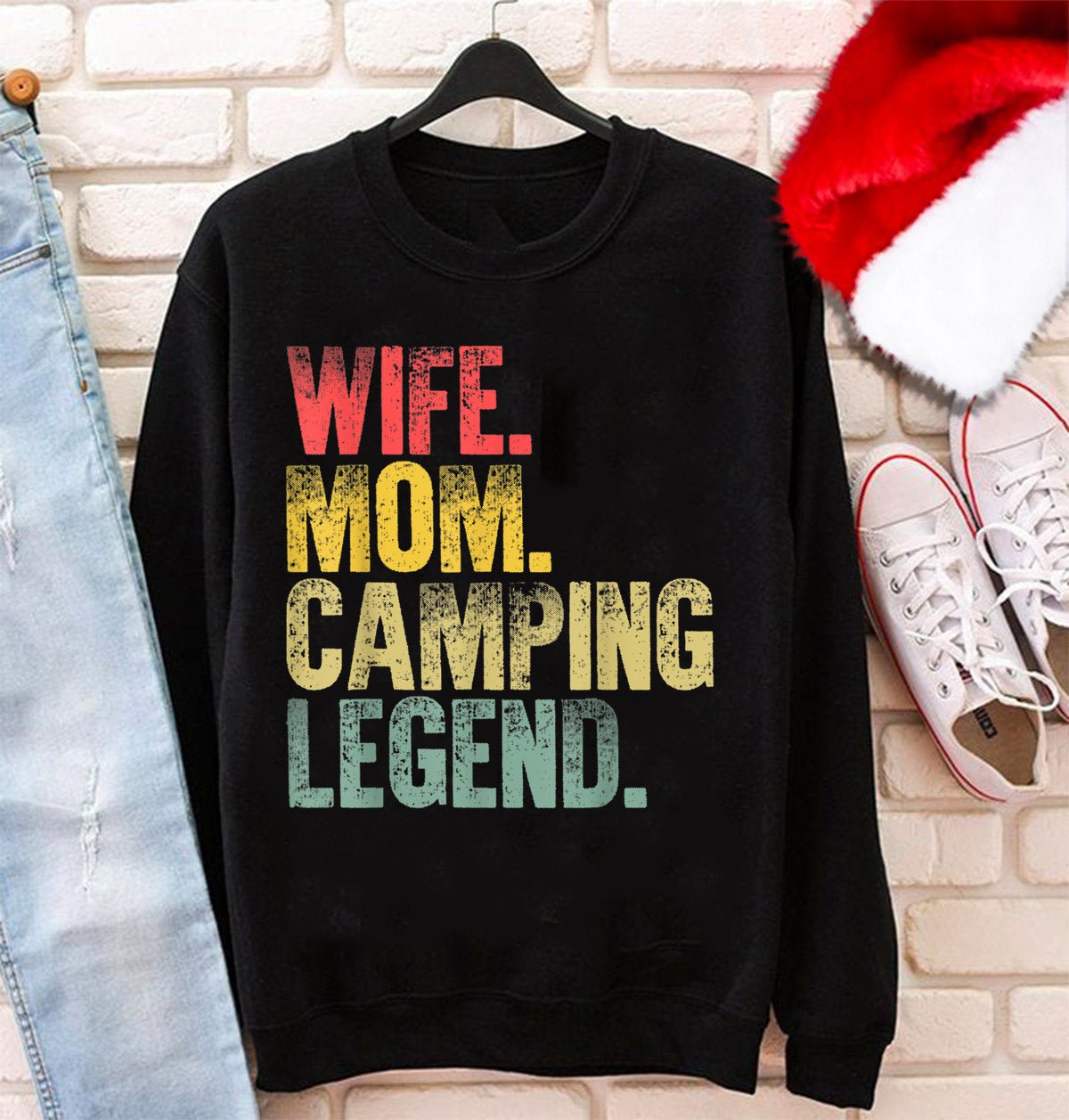 Wife Mom Camping Legend Sweatshirt Christmas Gift For Mom