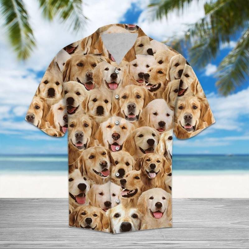 Artsyhomes Golden Retriever Awesome Hawaiian Ha100015