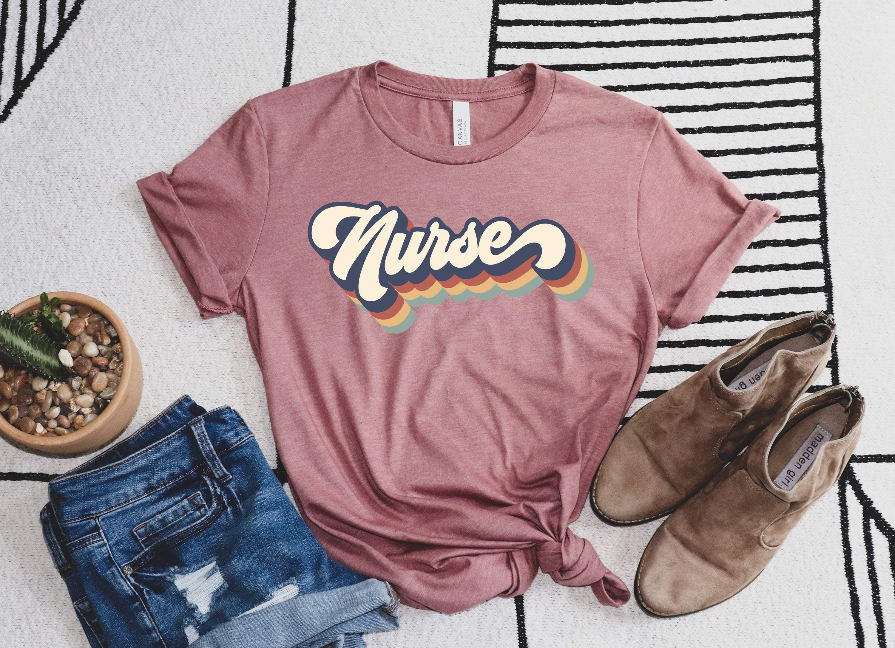 Retro Nurse Shirts, Rn Shirts, Nurses Superhero, Nurse Week, Shirt For Woman, Nursing Shirt, Nursing School Tee,Rn Leopard Nurse Shirt