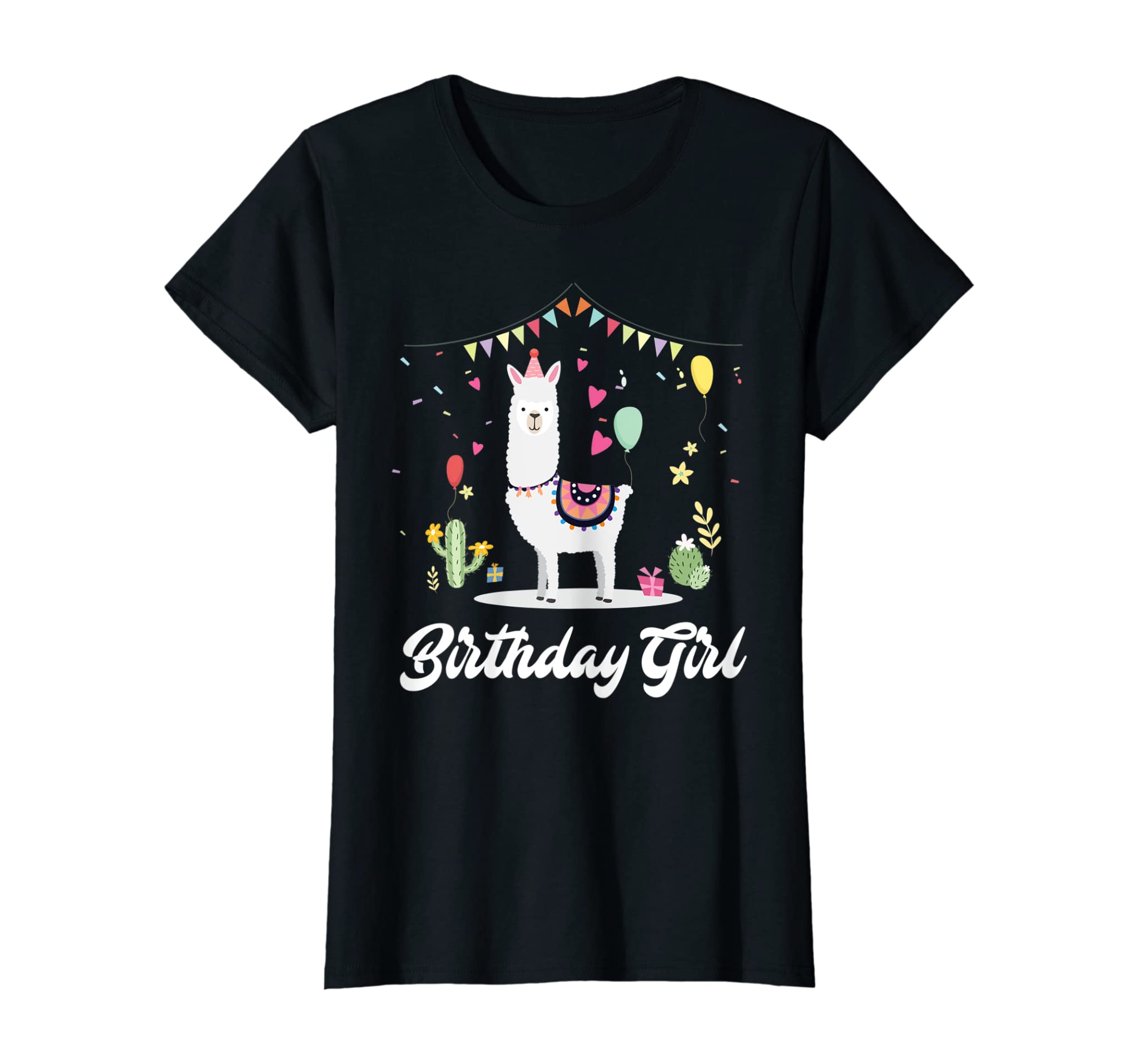 Cute Alpaca Llama Cactus Girls Birthday Party Animal Gift T-Shirt