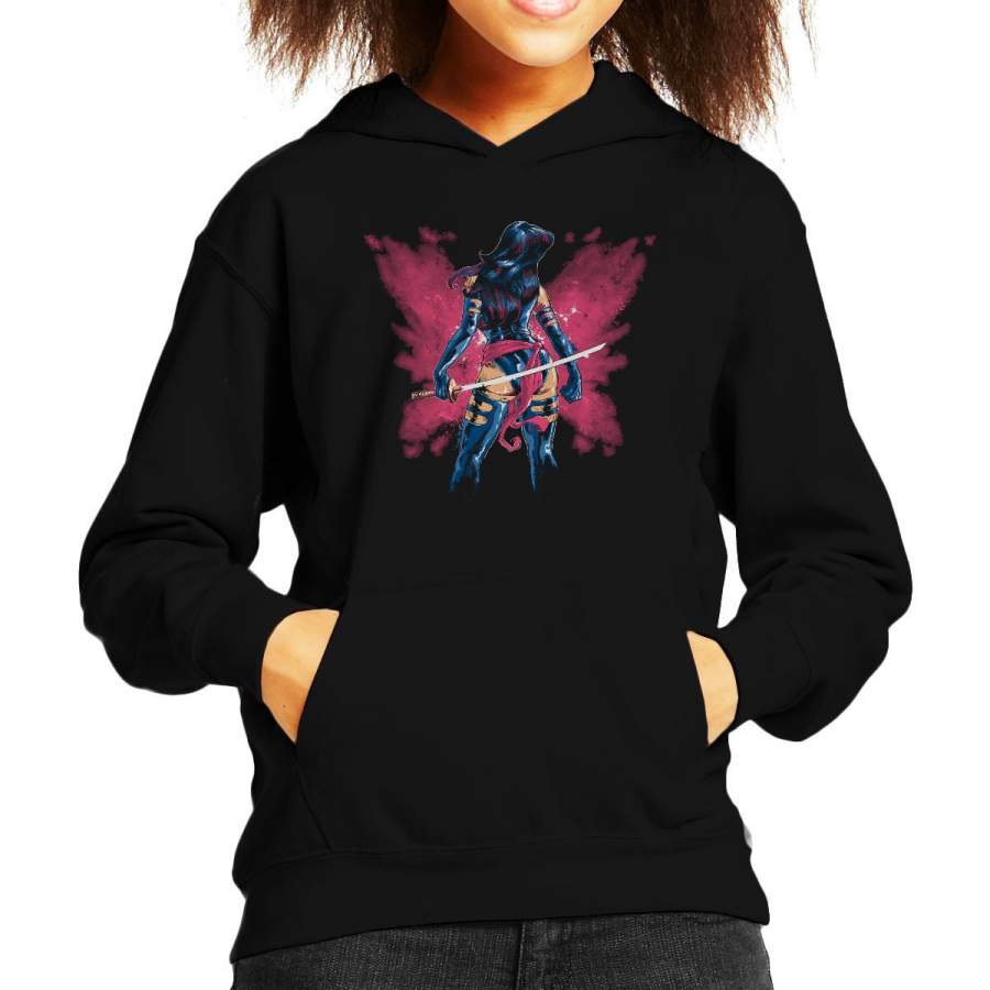 X Men Psylocke Butterfly Aura Kid’s Hooded Sweatshirt