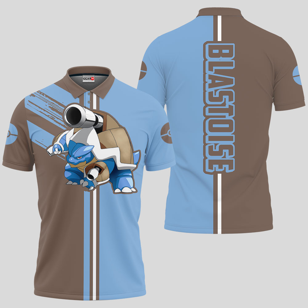 Blastoise Polo Shirts Custom Pokemon Anime Merch Clothes