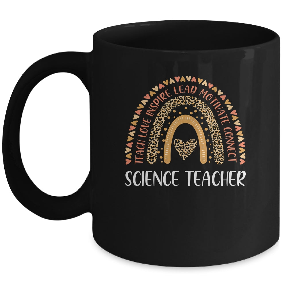 Science Teacher Leopard Rainbow Mug