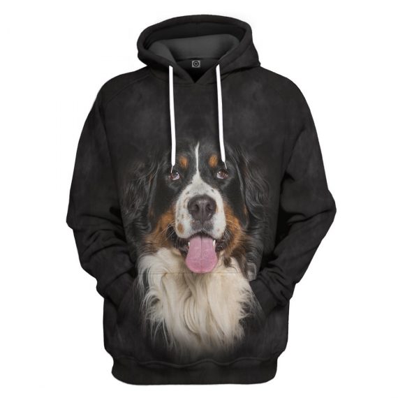 3D Bernese Mountain Dog All Over Print Unisex Hoodie For Dog Lovers