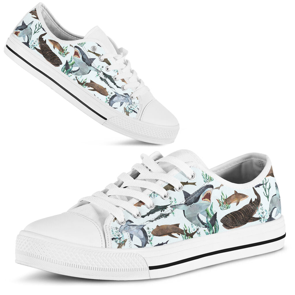 Sharks Pattern Shark Low Top Shoes 0622