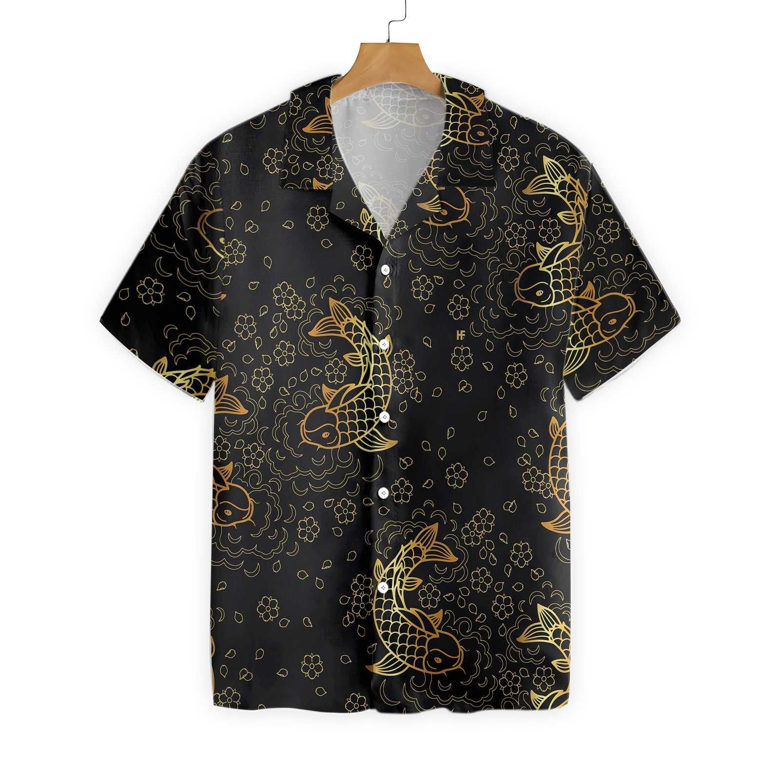 Koi Fish Seamless Pattern Hawaii Shirt Ha107508